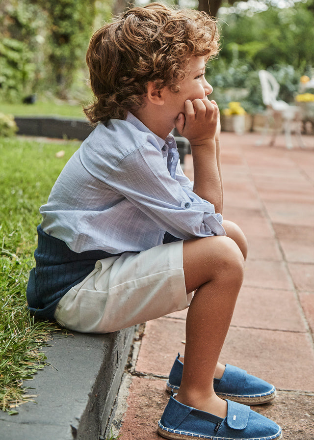 Boys Linen Dress Shorts - Sand Boys Linen Dress Shorts - Sand