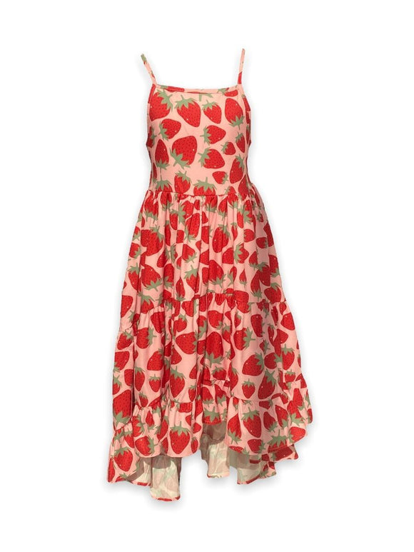 Strawberry High Low Dress