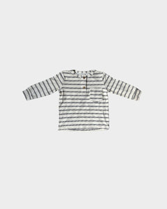 Boy's Henley Shirt - Black Stripe