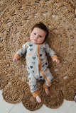 Boy's Footless Romper - Hearts