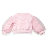 Mesh Sleeve Embellished Sweatshirt
