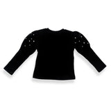 Pearl Stud Puff Sleeve Top