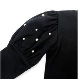 Pearl Stud Puff Sleeve Top