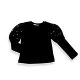 Pearl Stud Puff Sleeve Top