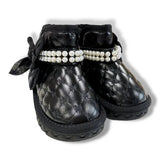 Pearl Strap Quilted Boots