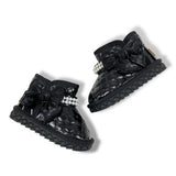 Pearl Strap Quilted Boots