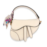 Mini Saddle Purse w/ Scarf - Ivory