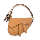 Mini Saddle Purse w/ Scarf - Beige