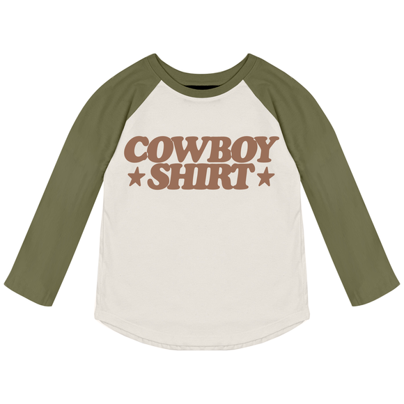 Cowboy Shirt Raglan Longsleeve Tee - Boys