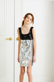 Nelly Silver & Black Sequin Dress with Bow