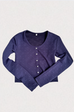 Tali Puff Heart Cardigan - Navy
