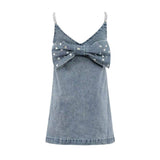 Gems Bow Denim Dress