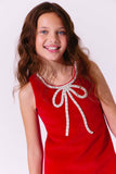Red Velvet Bow Princess Dress