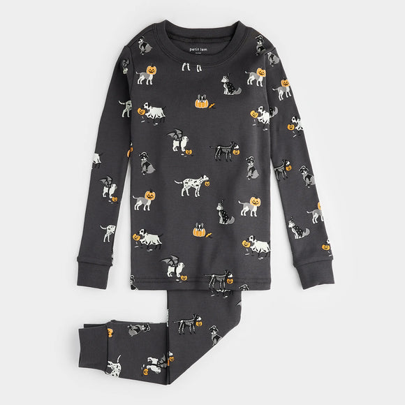 Howl-oween Print on Asphalt PJ Set