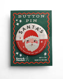 Santa's Helper Retro Christmas Style Button Pin