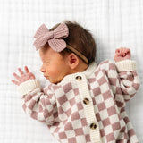 Sweater Bow - Mauve Chunky Knit, Small on Nylon