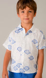 Short Sleeve Shirt - White/Blue