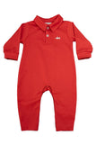 SBC Signature LS Polo Romper - Red