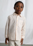 Long Sleeve Linen Shirt - Peach