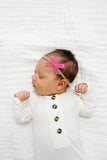 Lace Bow - Mini Hot Pink Headband
