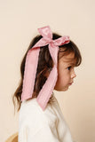 Satin Bow - Rose Ruffle Sash Clip, Large
