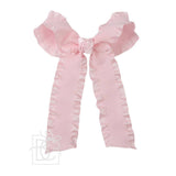 Double Ruffle Tail Bow on Alligator Clip - Various Colors