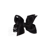Double Ruffle/ Grosgrain Layered Hair Bow: Taupe / 5.5" Huge