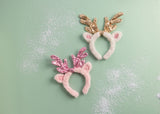 Pink Sequin Antler Headband