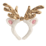 White Sequin Antler Headband