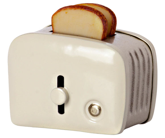 Miniature Toaster & Bread - Off White