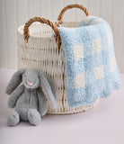 Blue Gingham Scallop Chenille Blanket
