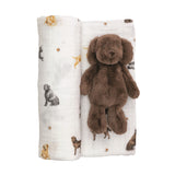 Lab Swaddle & Rattle Set