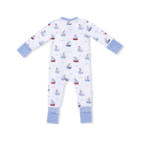 Bubbly Sailboats Blue - Convertible Romper