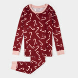 Candy Cane Print on Red PJ Set - Baby