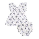 Belle Rosette Dot - V-Neck Dress and Bloomer