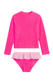 Pia Toddler Crinkle Ruffle Rashguard Set - Fuchsia