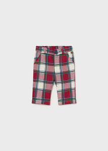 Newborn Checked Pants - Red