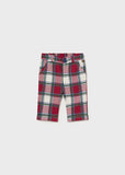 Newborn Checked Pants - Red