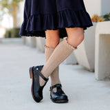 Oat Fancy Lace Top Knee High Socks