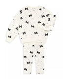 Glitter Bow Print On Off-White Set