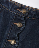 Scallop Mini Skirt - Dark Indigo