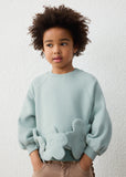 Girls Flower Applique Sweatshirt