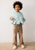 Girls Flower Applique Sweatshirt