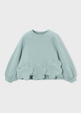 Girls Flower Applique Sweatshirt