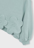 Girls Flower Applique Sweatshirt