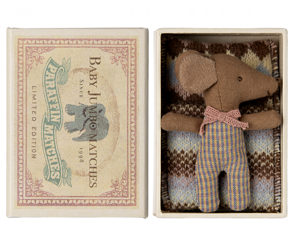 Sleepy/Wakey Baby Mouse in Matchbox, Version 2 - Rose