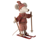 Winter Mouse with Ski Set, Big Sister - Rose