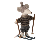 Winter Mouse with Ski Set, Big Brother - Grey