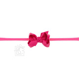 1/4" NYLON PANTYHOSE HEADBAND W/SIGNATURE GROSGRAIN BOW: ORANGE / 5.5" Huge