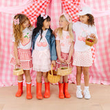 Red Gingham Bow Clip - Kids Hair Bows